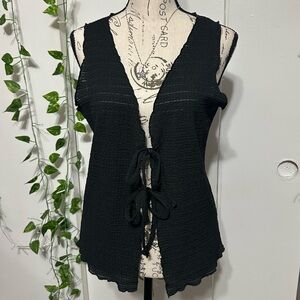 Pretty Rebel Black Tie-Front Top